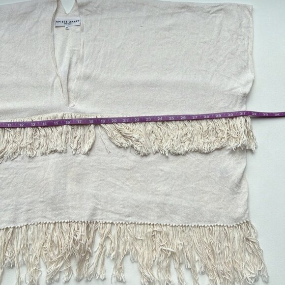 Apiece Apart New York V-Neck Fringe Poncho scandi neutral casual natural - Picture 5 of 8